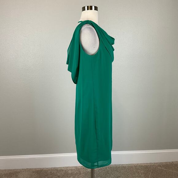 Vince Camuto Chiffon Sleeveless Cut Out Back Shift Dress Colorful Green Size 14 - Picture 5 of 10